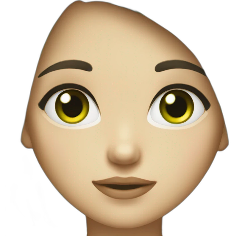 girl with short black hairs and green eyes emoji