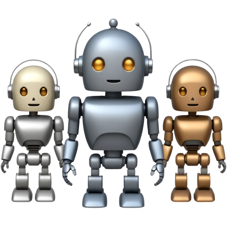 회색철로봇같은 사람 3명인데 몸이 종(BELL) 모양인 emoji