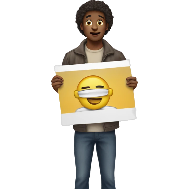  people holding a poster in their hand emoji