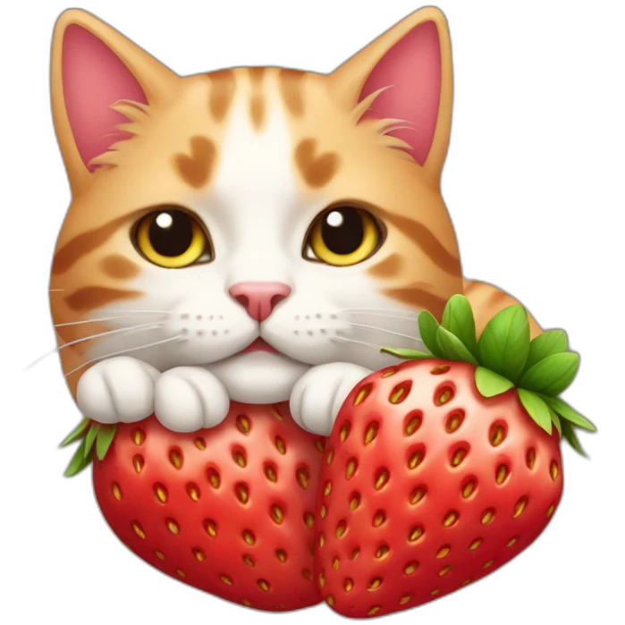 Strawberry cat emoji