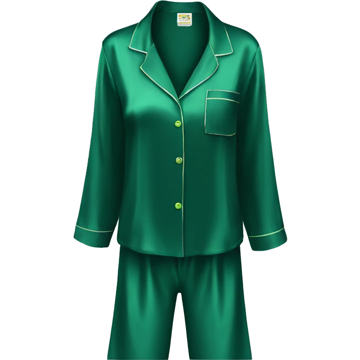 Dark green silk pyjamas set emoji