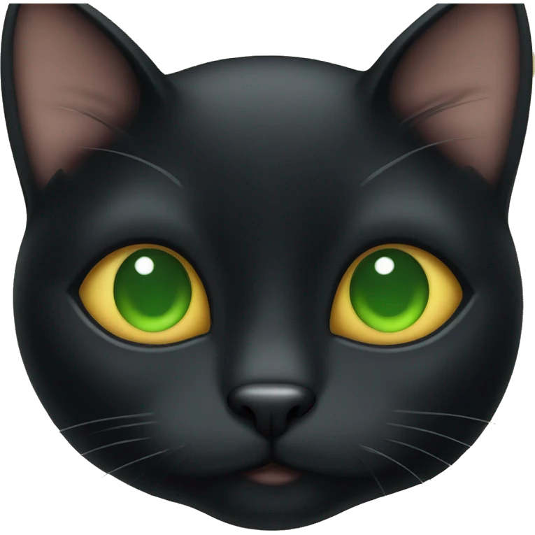 Black cat with green/gold eyes emoji