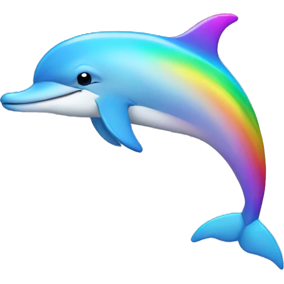 Beautiful rainbow dolphin emoji