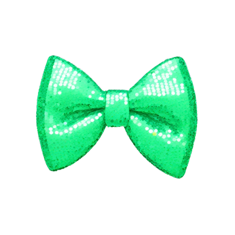 Sequin pastel mint green bow emoji