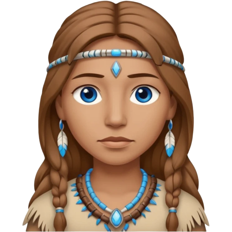 can you make a light native American emoji with light brown hair and blue eyes  emoji