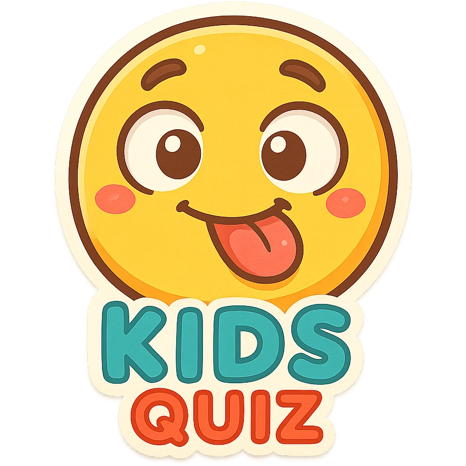 wacky emoji for a kids quiz, goofy expression, colorful, fun and inviting emoji