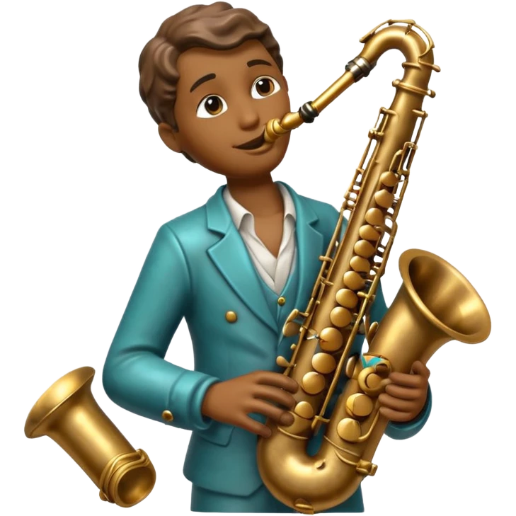 statue playing saxophone emoji