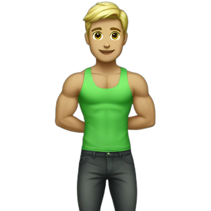 posh-muscle-boy-green full body emoji