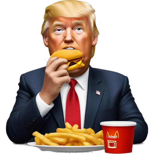 Donald trump eating McDonalds emoji