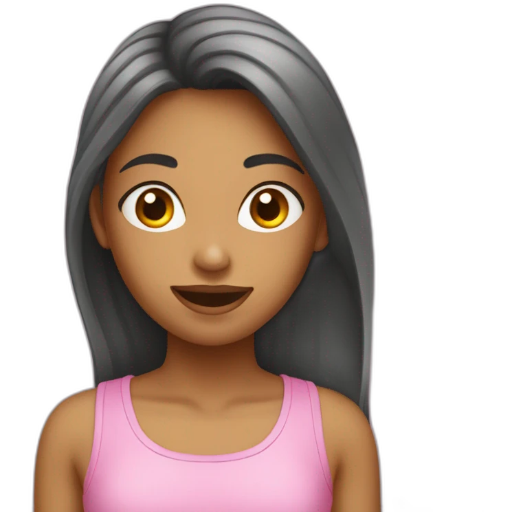 Fille qui fait de la gim emoji