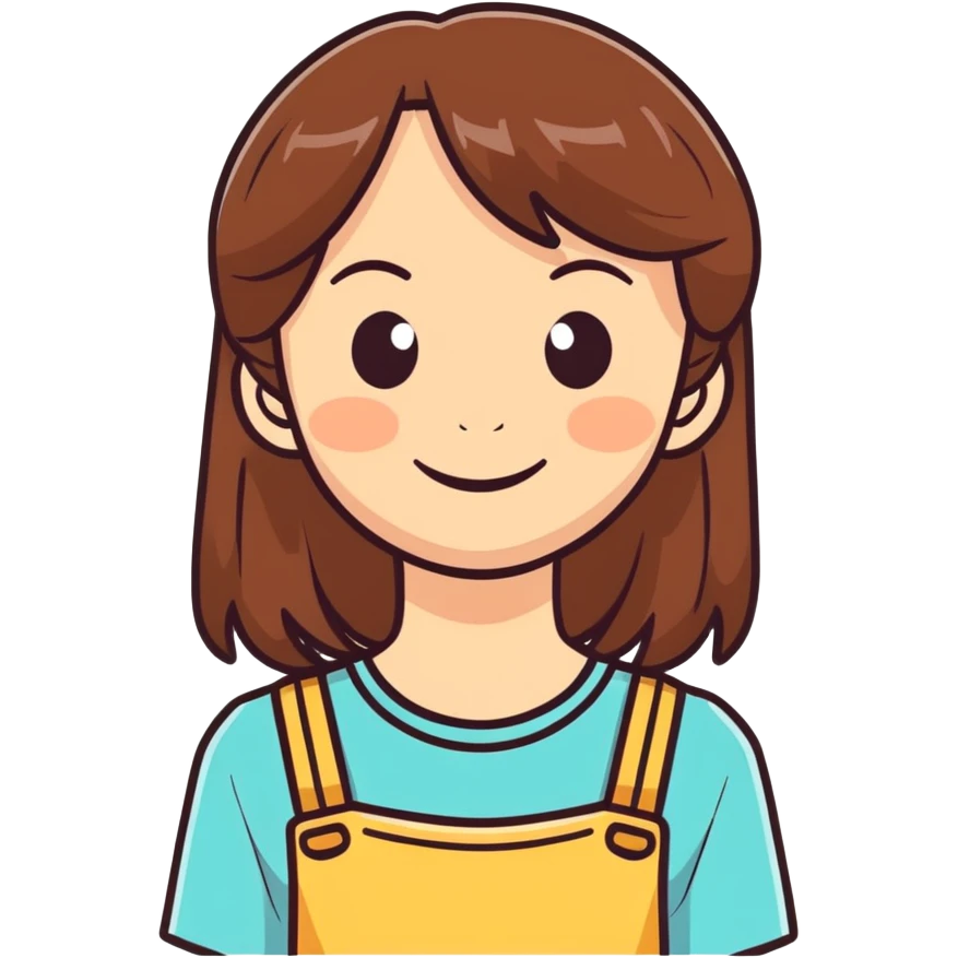 smiling girl with brown hair emoji