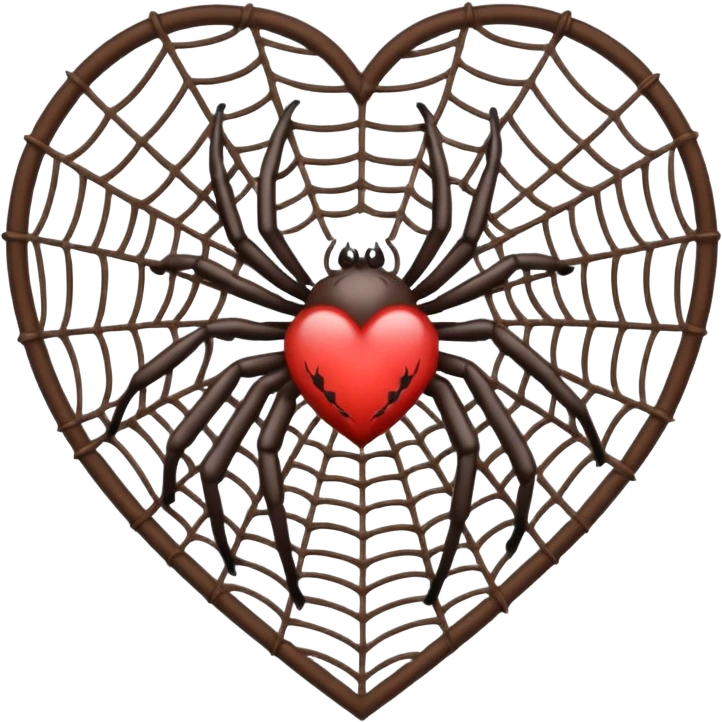 An heart emoji made up of SPIDER web emoji