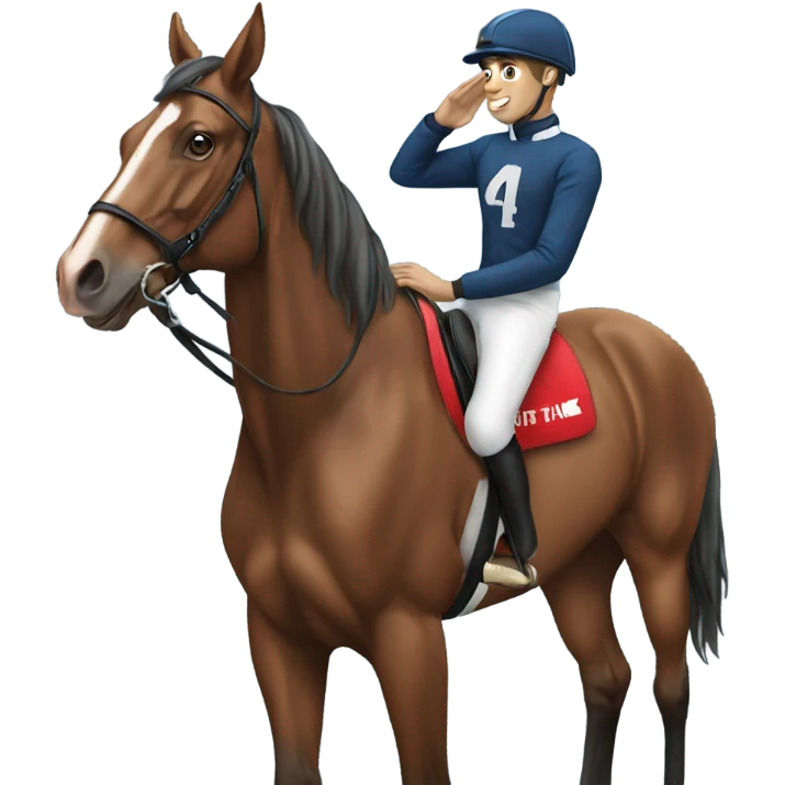 Jockey saluting on a horse emoji