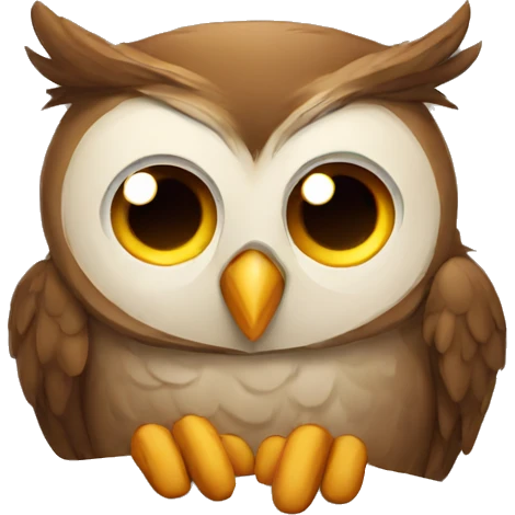 tired owl with a letter emoji