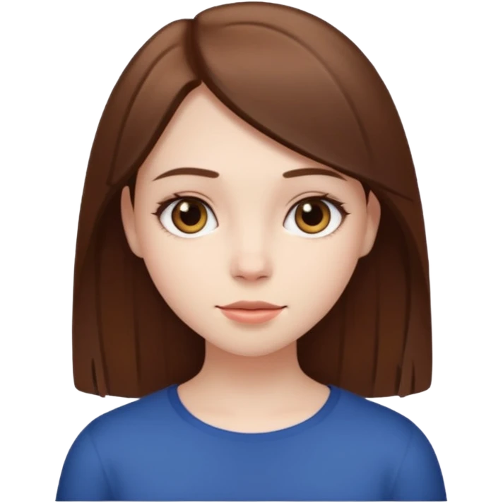 Pale girl with straight brown hair  emoji