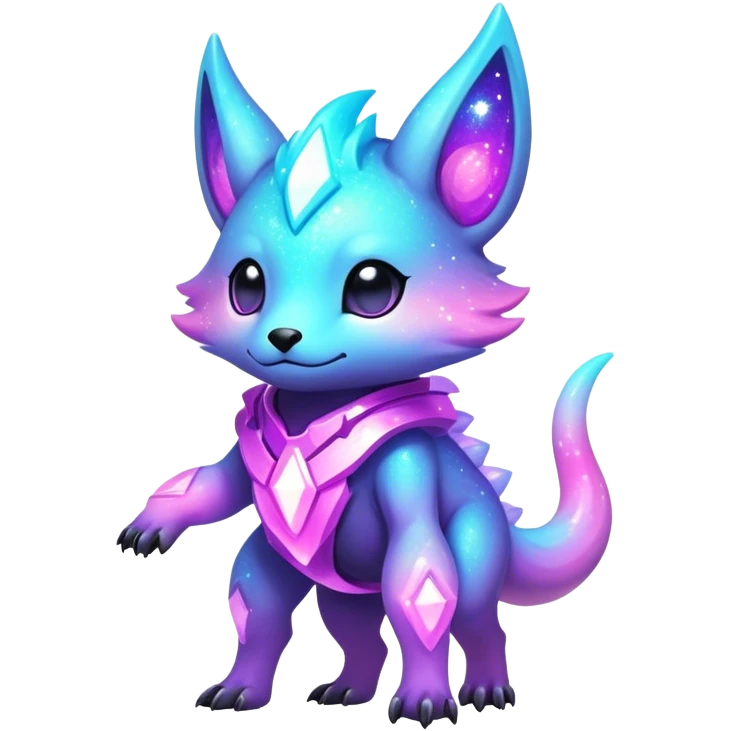 Epic Edgy Cute Colorful Vibrant Sparkly Pastel Nebula Modern Vernid-Protogen-creature-animal, full body emoji