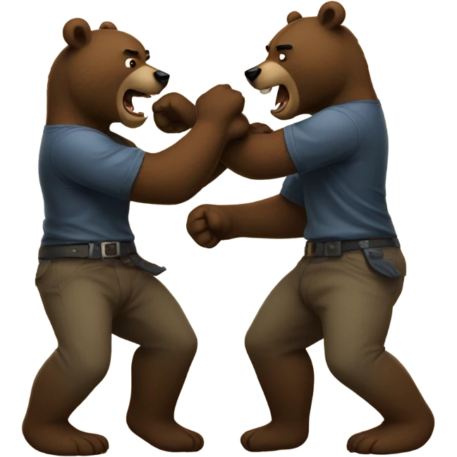 Two bears fighting  emoji
