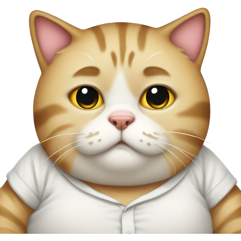 Fat cat wearing pyjama emoji