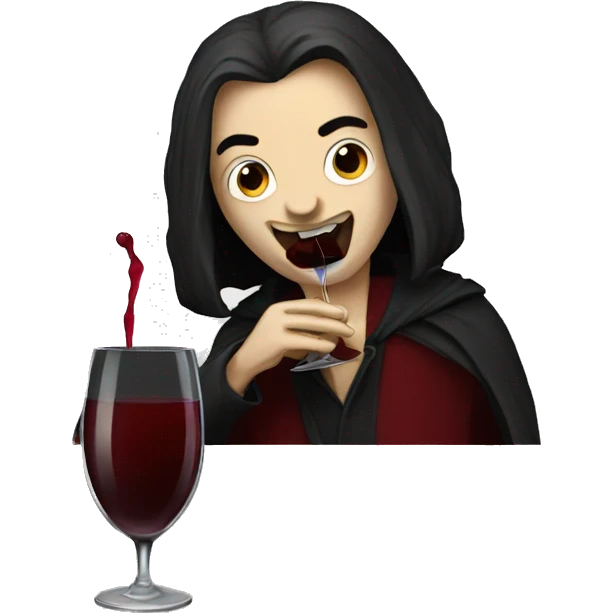 vampie drinking wine emoji