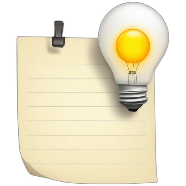 a note paper and light bulb emoji