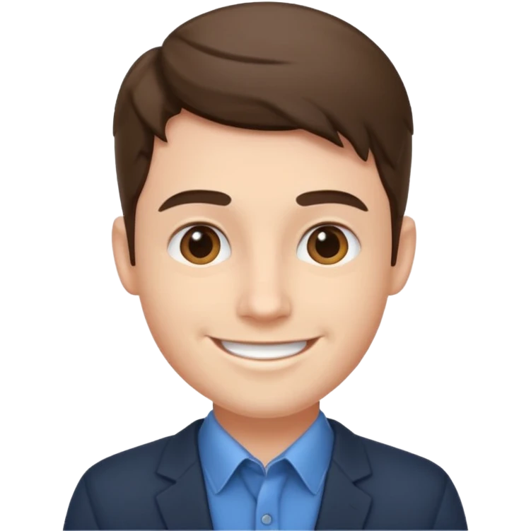 male HR assistant, smiling, no headset emoji