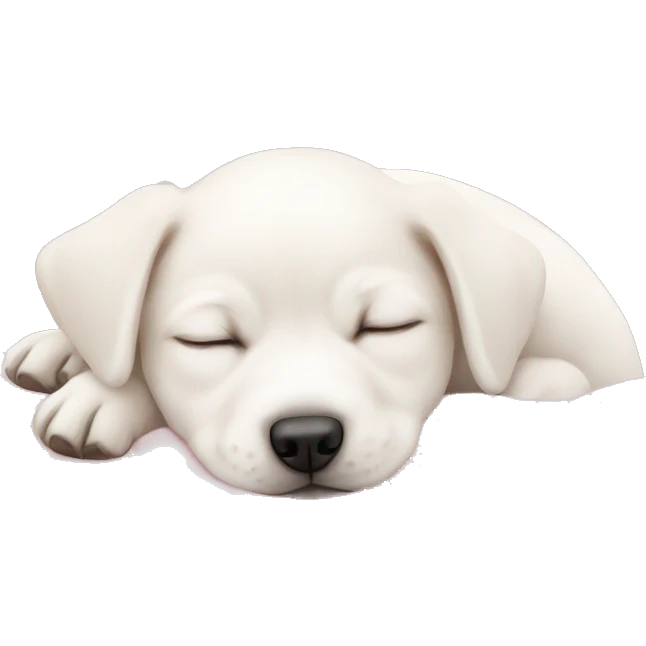 White puppies sleeping in bed pink pastel emoji
