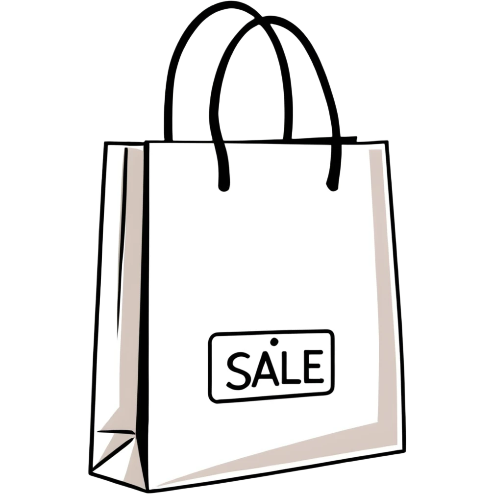 shopping bags with sale tag emoji
