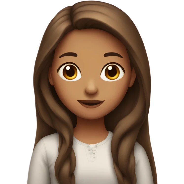 Girl with long brown hair emoji