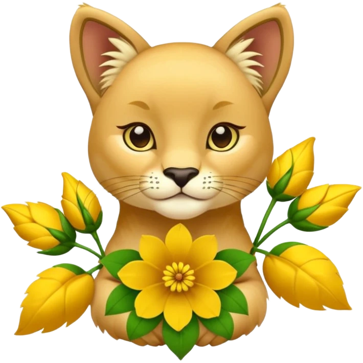 puma holds flower emoji