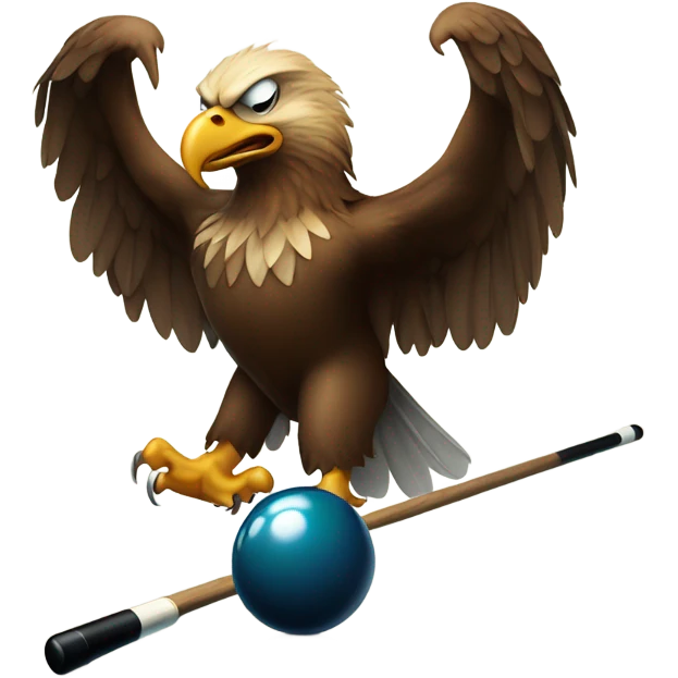Eagle playing pool and winning  emoji