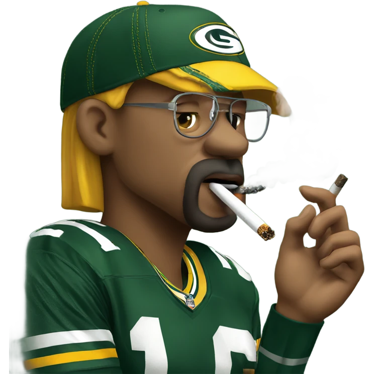 Packers fan smoking cigarette emoji