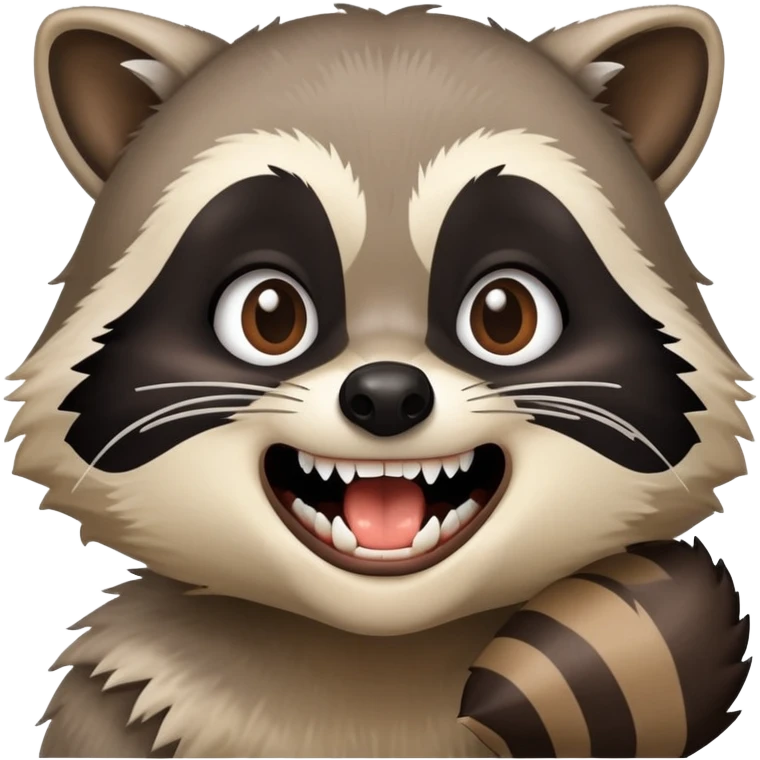raccoon biting human emoji