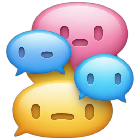 3 Rounded chat bubbles emoji