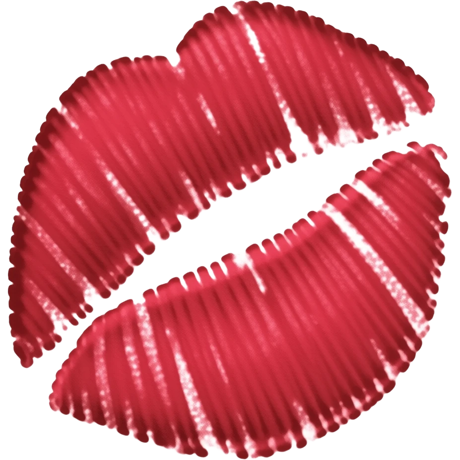 2D red lipstick mark emoji