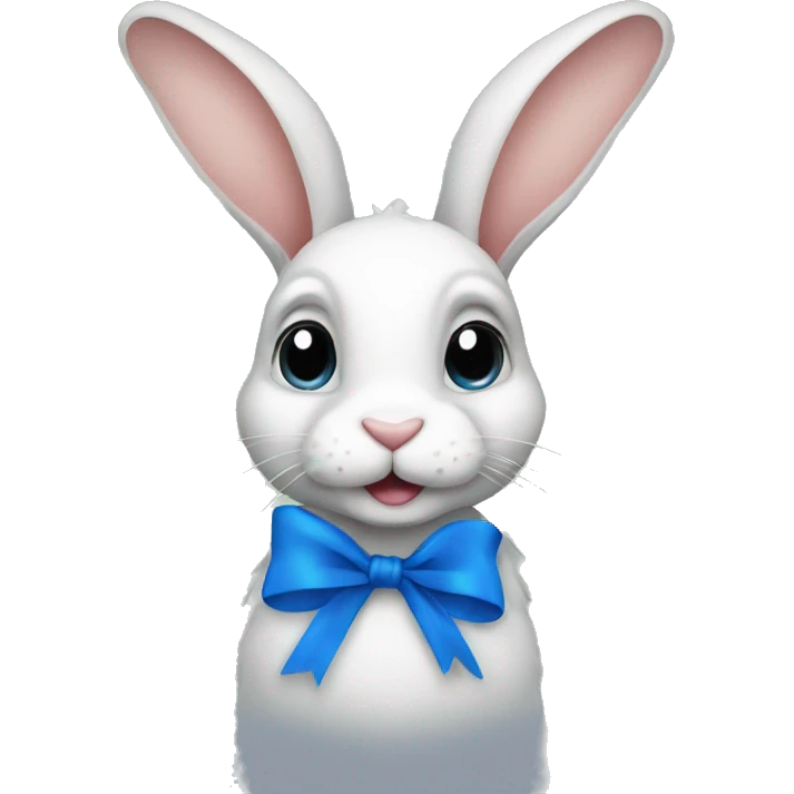 rabbit with blue ribbon emoji