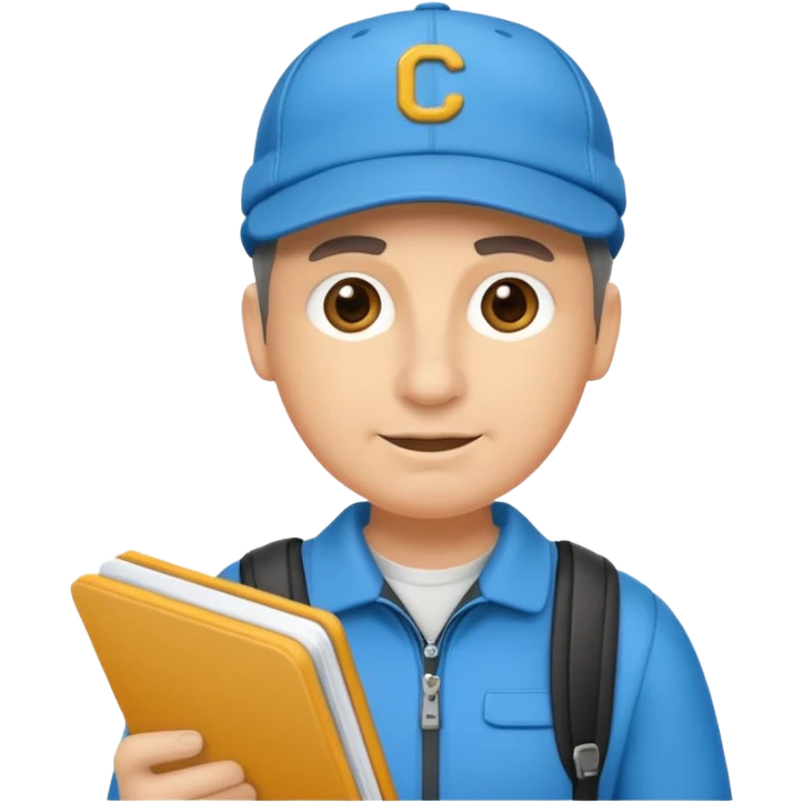 génère moi un émoji d'un coach avec un cahier dans la main un sifflet et une casquette emoji