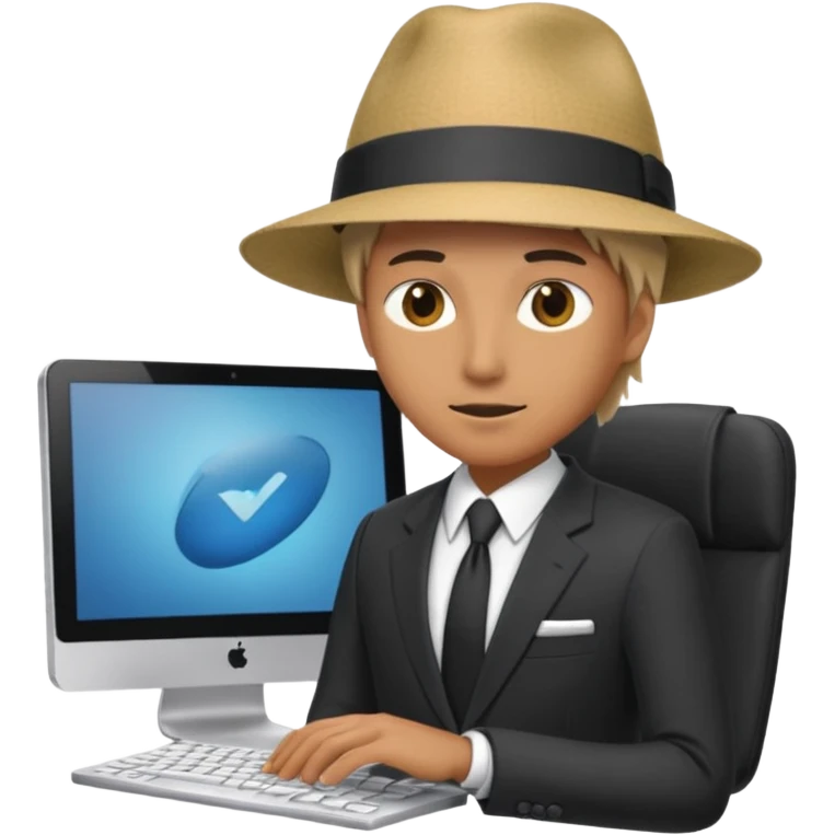  A person that has a computer screen as it head A person that has a computer screen as it’s hat and wear a suit and wears a suitand is wearing a suit emoji
