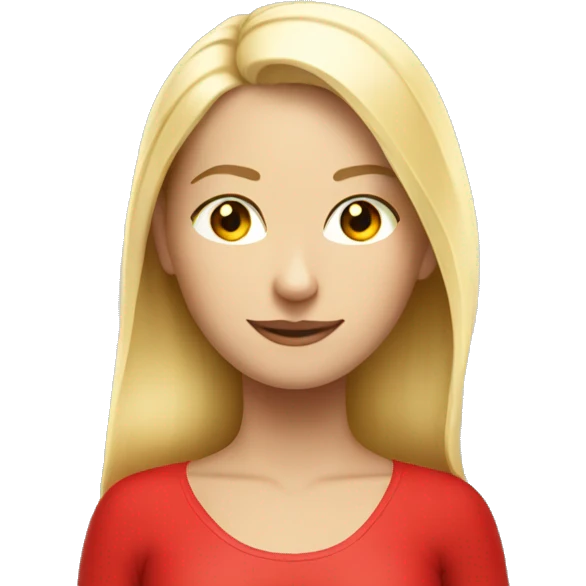  yoga blonde light girl in red yoga emoji