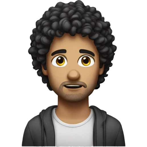 loser guy with dark curly hair emoji