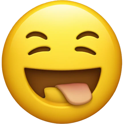 Smiling face with yellow bone in it mouth emoji