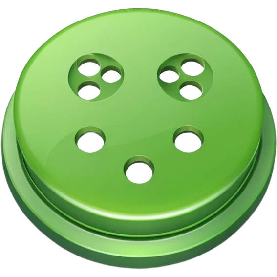Green button with four holes in it  emoji