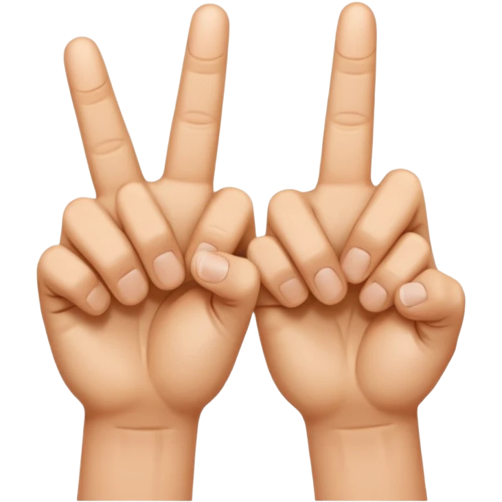 deux mains qui montre 1 ce croise emoji