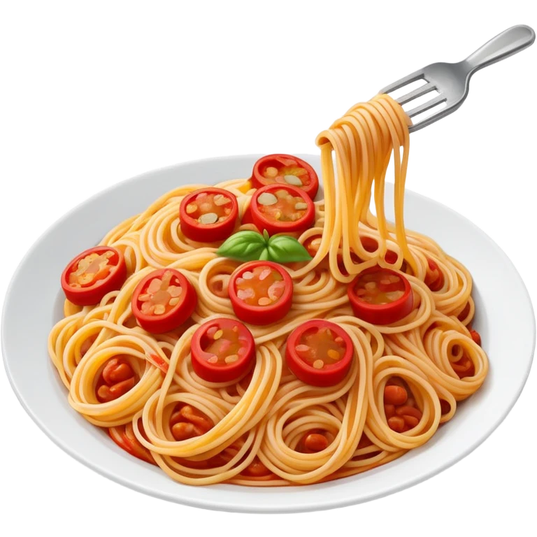 Spaghetti noodles with pepperonis emoji