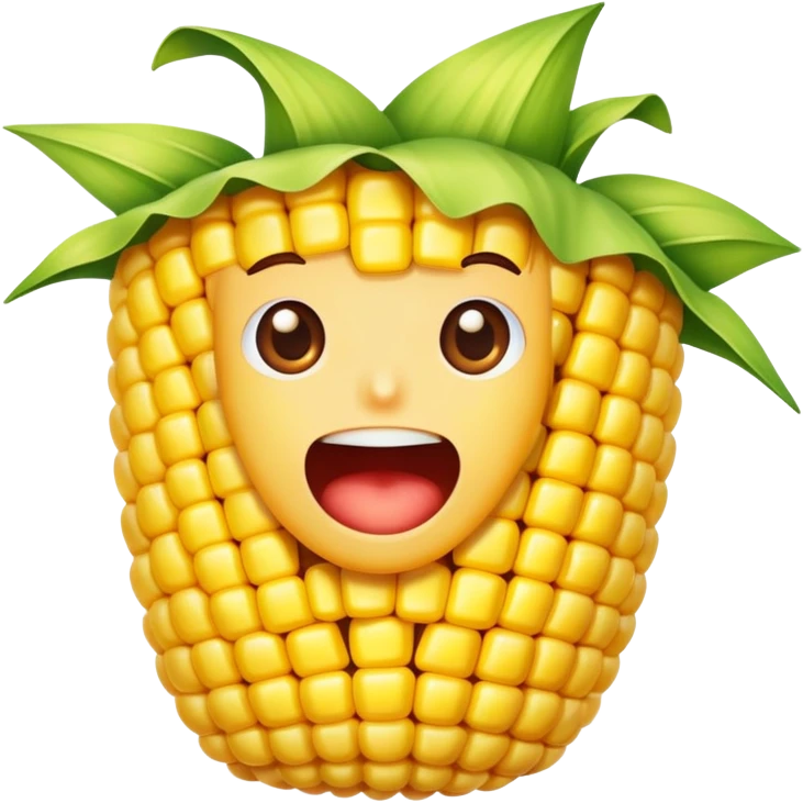 Mouth on a corn emoji