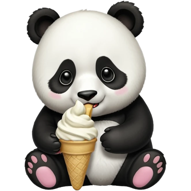 Panda eating ice cream emoji