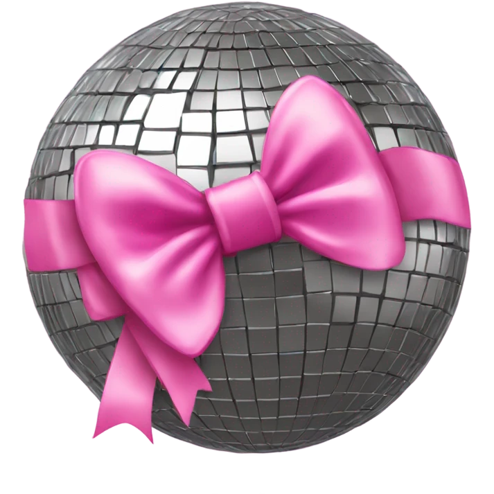 disco ball with pink bow emoji
