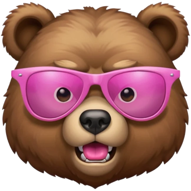 angry bear pink sunglasses emoji
