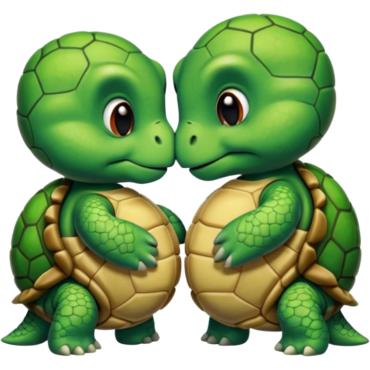 Turtle kissing other turtle emoji