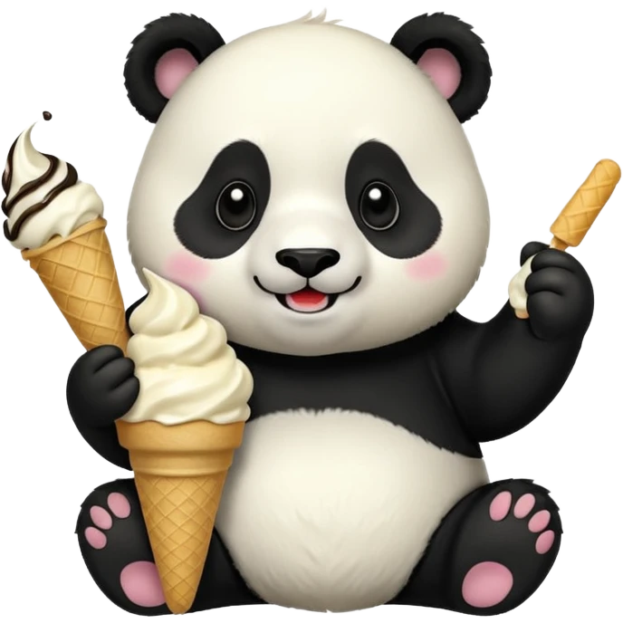 Panda eating ice cream emoji