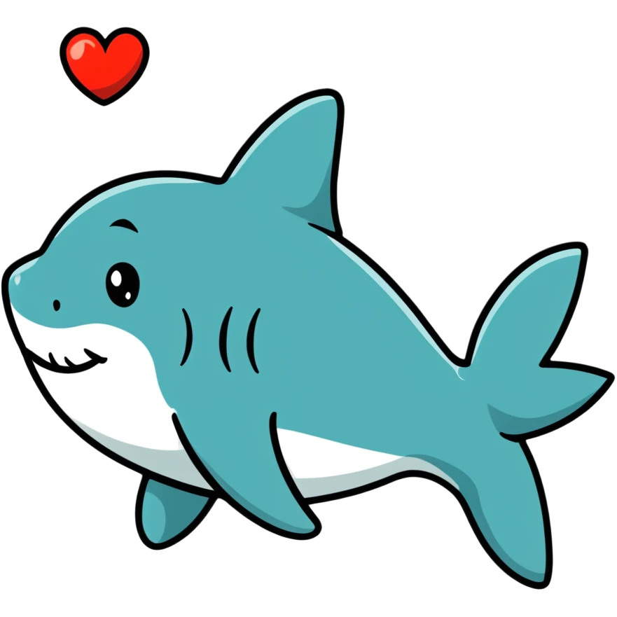 Shark with a heart  emoji